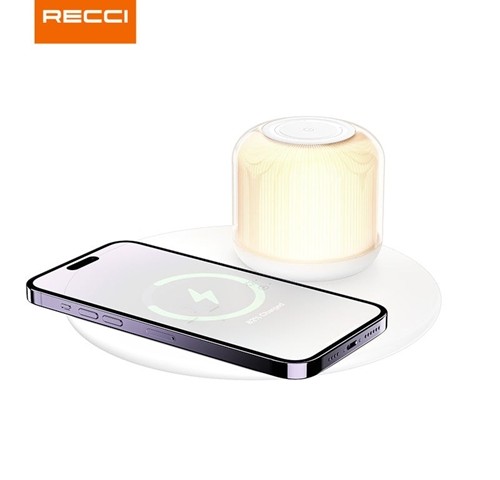 شارژر وایرلس و چراغ شب رسی Recci مدل RLS-L17