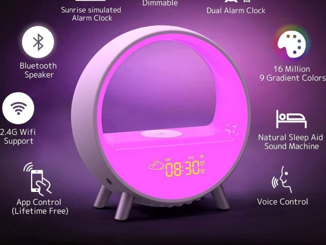 ساعت رومیزی 5کاره مدل WIFI Smart Wake Up Light