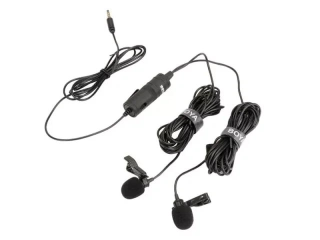 میکروفون دوتایی با سیم بویا BOYA BY-M1DM Omnidirectional Microphone