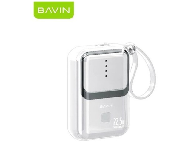 پاوربانک 10000 باوین Bavin Pc023 توان 22.5 وات همراه با 2 کابل متصل