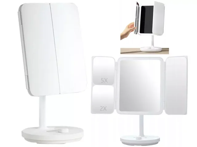 آینه آرایشی رومیزی ال ای دی دار تاشو شیائومی Xiaomi Jordan And Judy LED CountertopVanity Mirror Foldeable Nv536