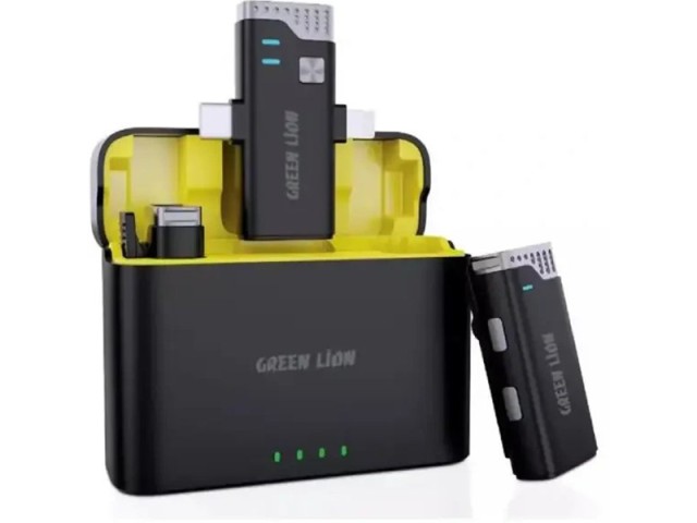 میکروفون یقه ای گرین لاین Green Lion 2in1 360 Microphone GN2IN1MIC360D دارای 2 فرستنده