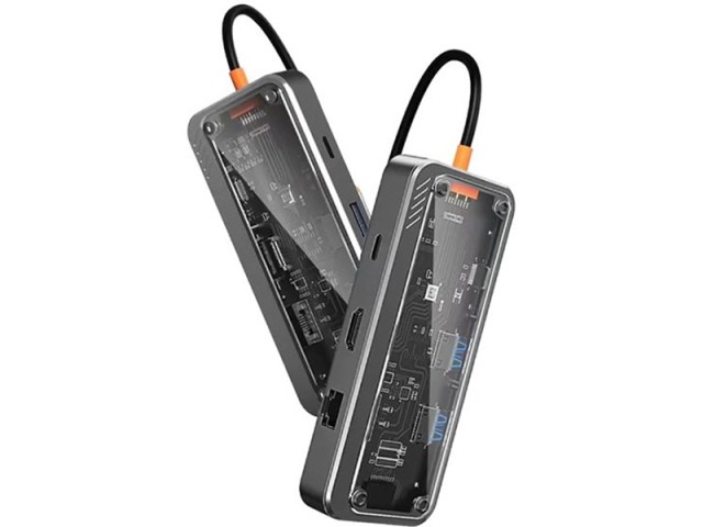 هاب تایپ سی 8 پورت شفاف کوتتسی coteetci 8 IN 1 MULTIFUNCTIONAL DOCKING STATION 16016