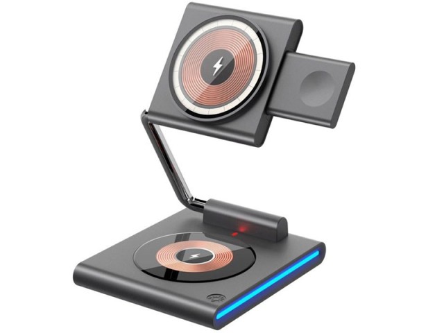 شارژر وایرلس رومیزی سه کاره 15 وات ویوو WiWU Wi-W023 3 in 1 wireless charger