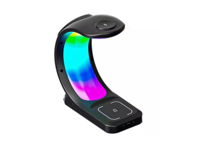 استند و شارژر وایرلس چندکاره مگنتی باوین Bavin PC1071 3in1 توان 15 وات با قابلیت شارژ اپل واچ