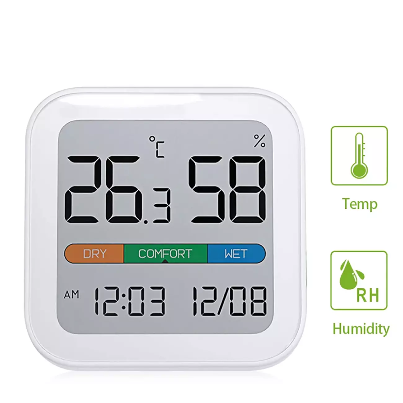 دما سنج و رطوبت سنج دیجیتال شیائومی Xiaomi MIIIW Comfort Automatic Measurement of Temperature and Humidity Clock S210