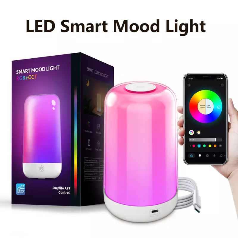 چراغ خواب تایم دار قابل شارژ بلوتوثی ZJ-BBLA-RGBWW