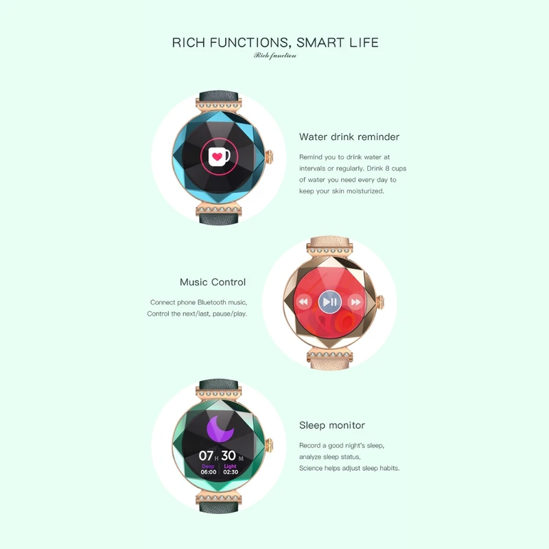 ساعت هوشمند طرح سواروسکی گرین لاین Green Lion Swarovski Smart Watch