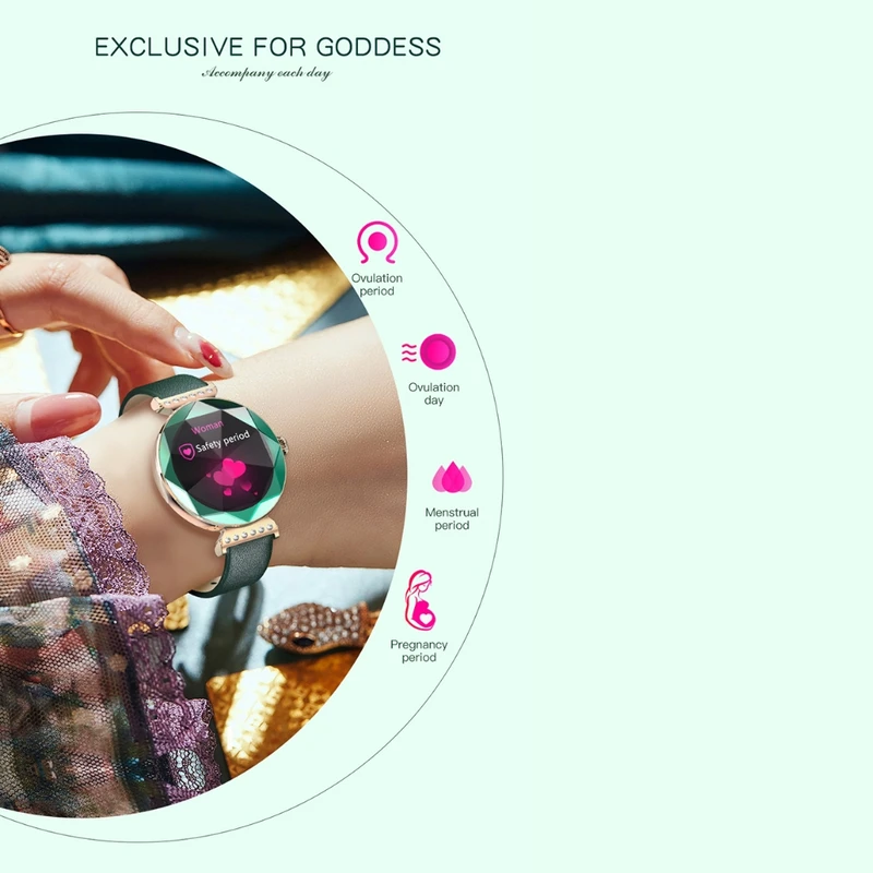 ساعت هوشمند طرح سواروسکی گرین لاین Green Lion Swarovski Smart Watch