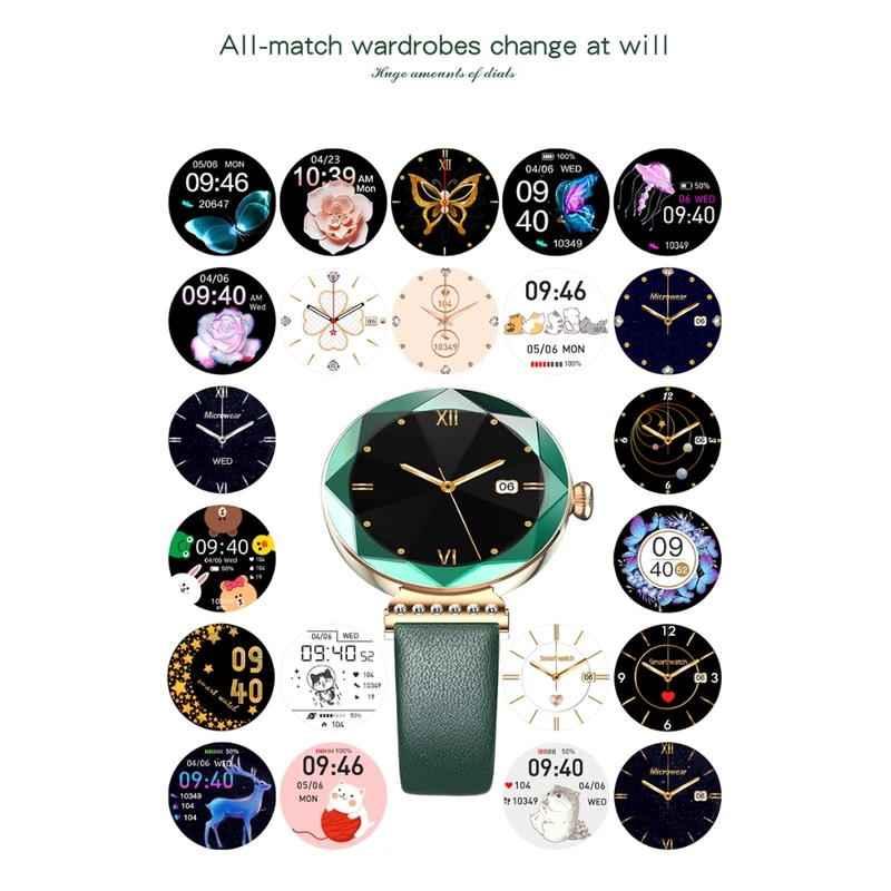 ساعت هوشمند طرح سواروسکی گرین لاین Green Lion Swarovski Smart Watch