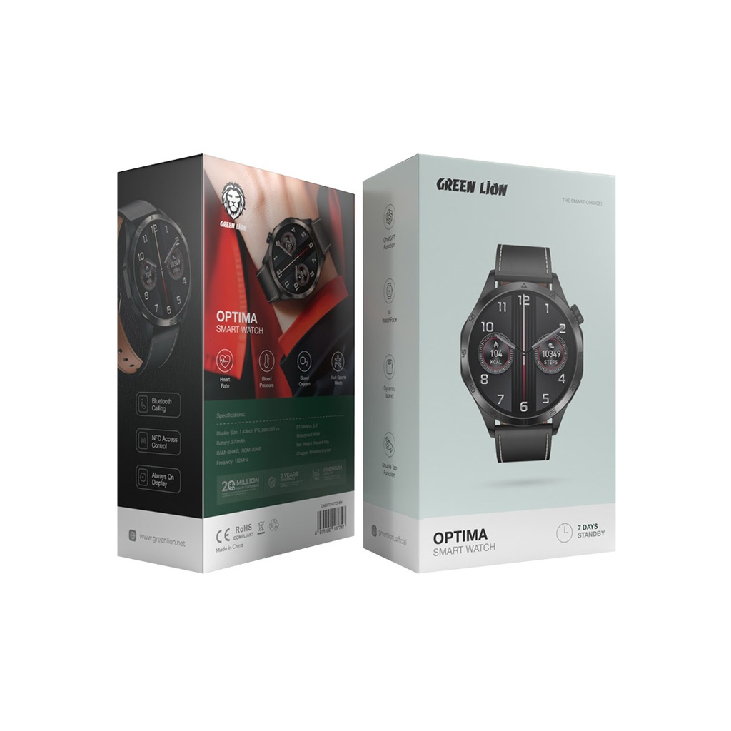 ساعت هوشمند گرین لاین Green Lion Optima Smart Watch GNOPTSWTCHBK