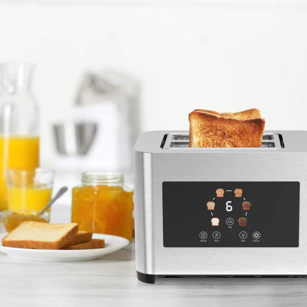 توستر 850 وات پرودو Porodo Lifestyle 2-Slice Digital Pop up Toaster 850W PD-LFST001