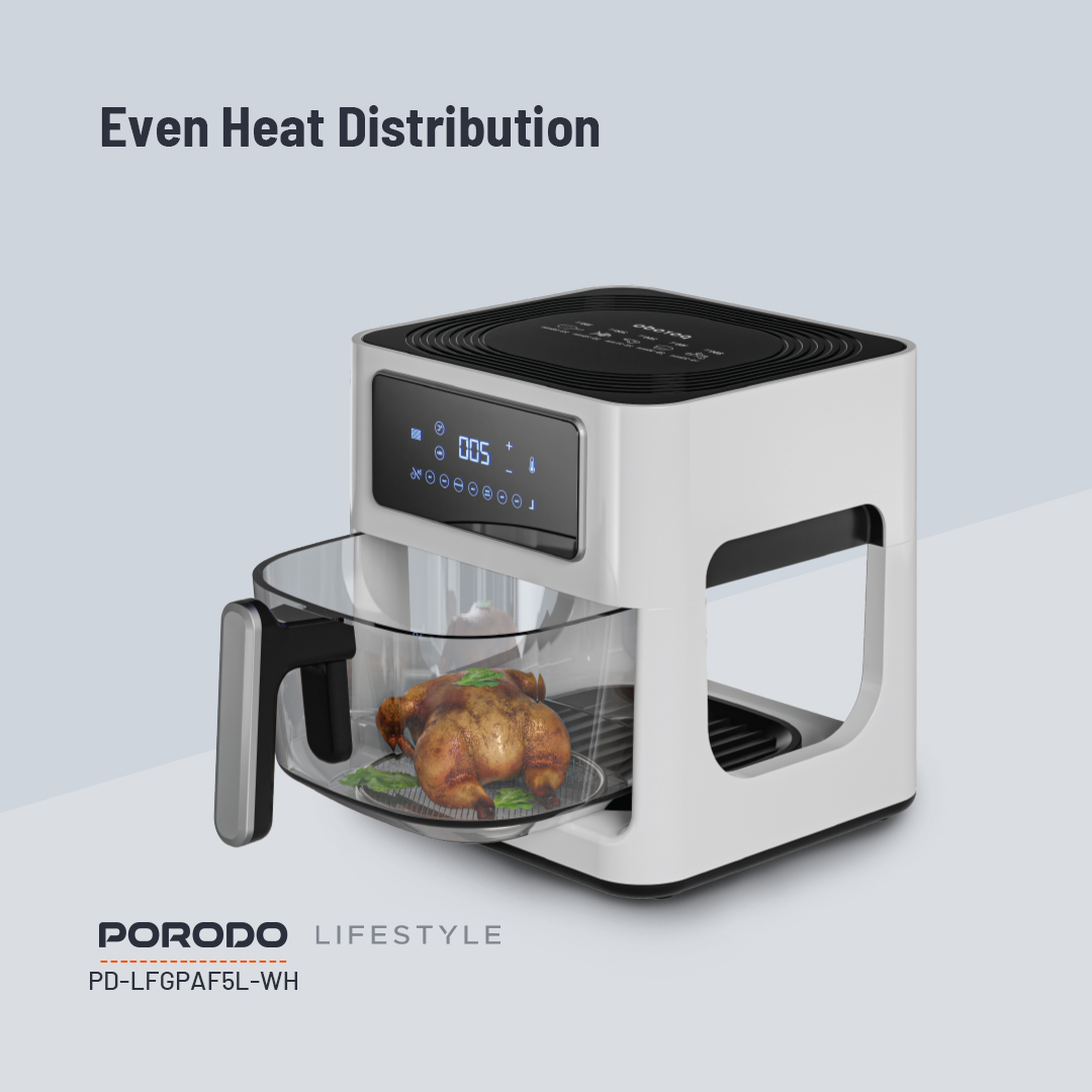 هواپز شیشه ای پرودو Porodo LifeStyle 5L Glass Pot Air Fryer PD-LFGPAF5L