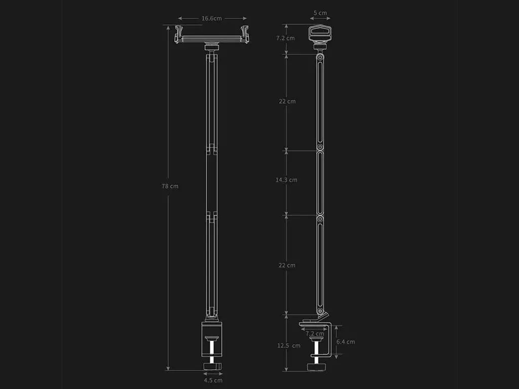 هولدر گوشی موبایل و تبلت گیره‌ای بازوبلند قابل اتصال به میز و تخت Desk Long Arm Lazy Clip Bracket Adjustable Bed Tablet Phone Holder P76