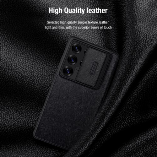 کیف چرمی نیلکین سامسونگ Samsung Galaxy S25 Ultra Nillkin Qin Pro Leather Case دارای محافظ دوربین