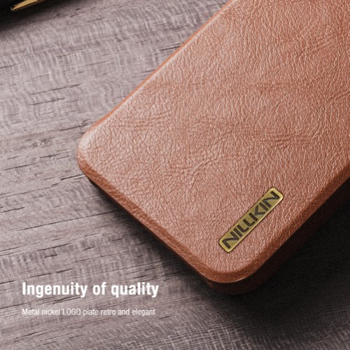 کیف چرمی نیلکین سامسونگ Samsung Galaxy S25 Ultra Nillkin Qin Pro Leather Case دارای محافظ دوربین