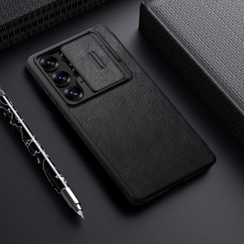 کیف چرمی نیلکین سامسونگ Samsung Galaxy S25 Ultra Nillkin Qin Pro Leather Case دارای محافظ دوربین