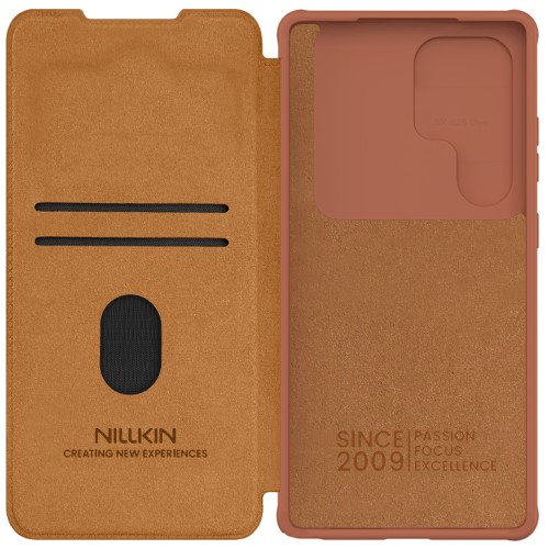 کیف چرمی نیلکین سامسونگ Samsung Galaxy S25 Ultra Nillkin Qin Pro Leather Case دارای محافظ دوربین