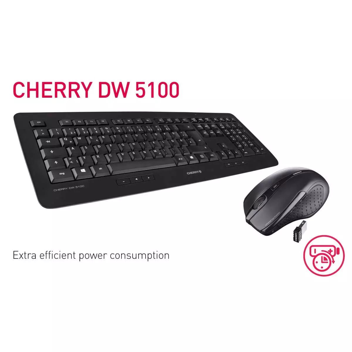 ست موس و کیبورد بی سیم ارگنومیک چری DW 5100