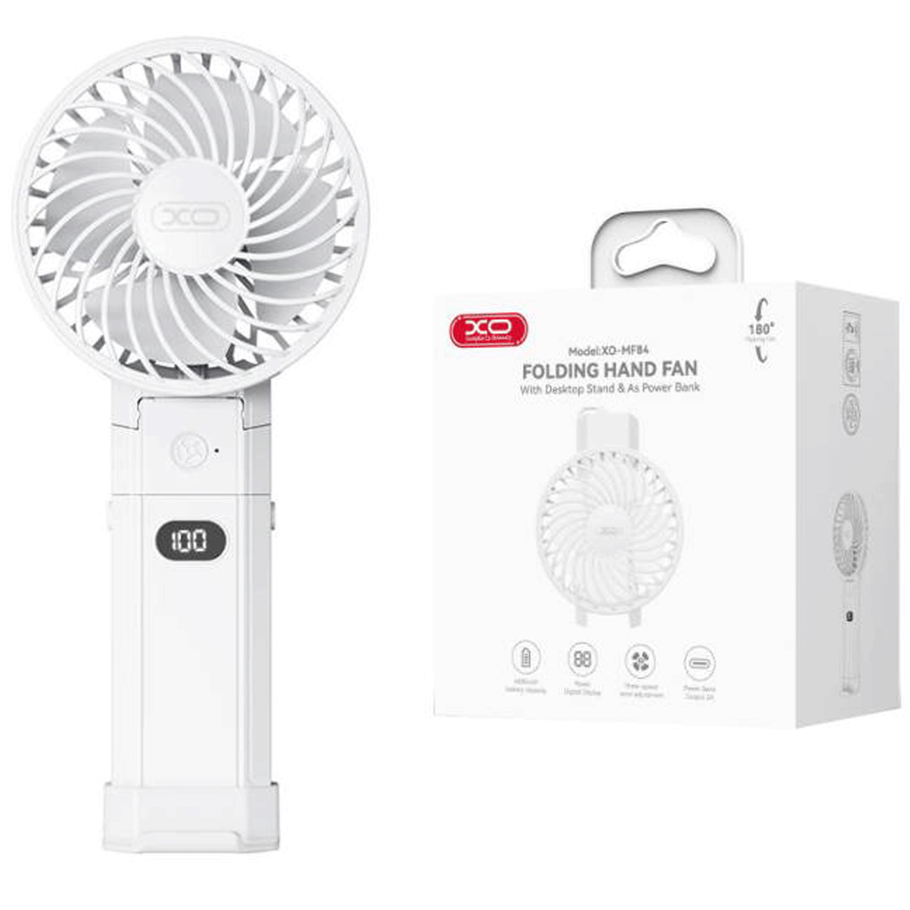 پنکه دستی و رومیزی شارژی تاشو ایکس او MF84