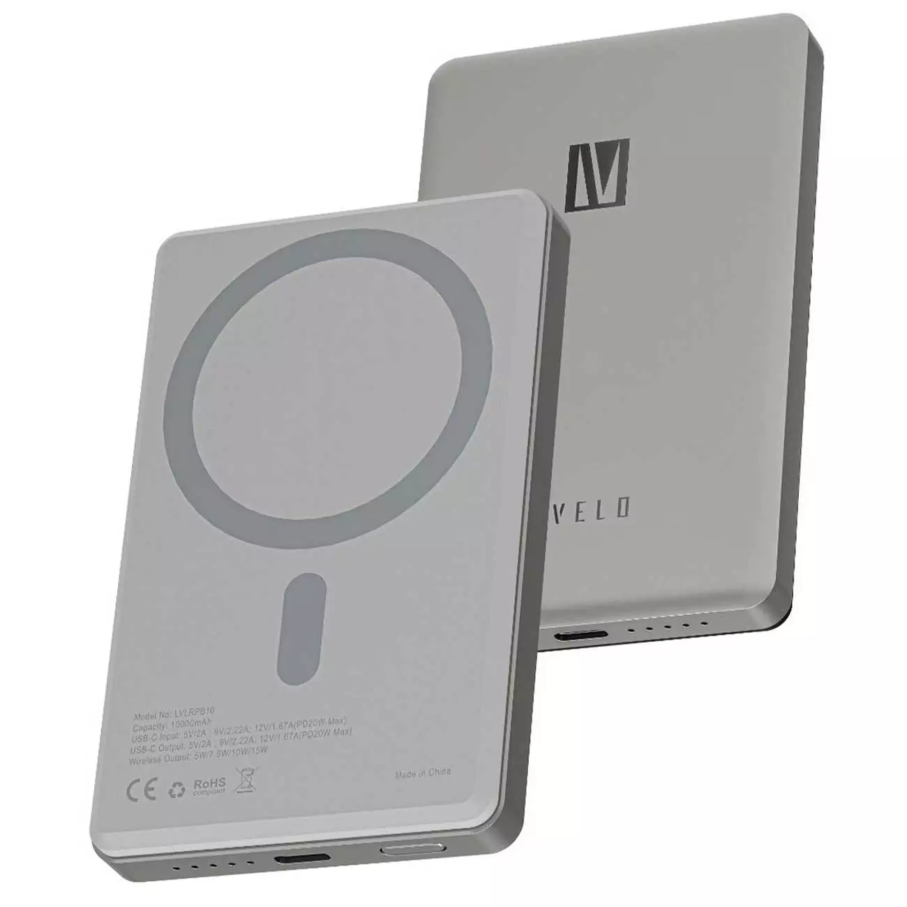 پاوربانک وایرلس 15 وات و تایپ سی 20 وات لِوِلو LVLRPB10