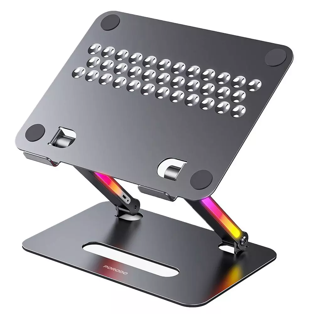 استند و پایه لپ تاپ آلومنیومی تاشو با نور آر جی بی P91H