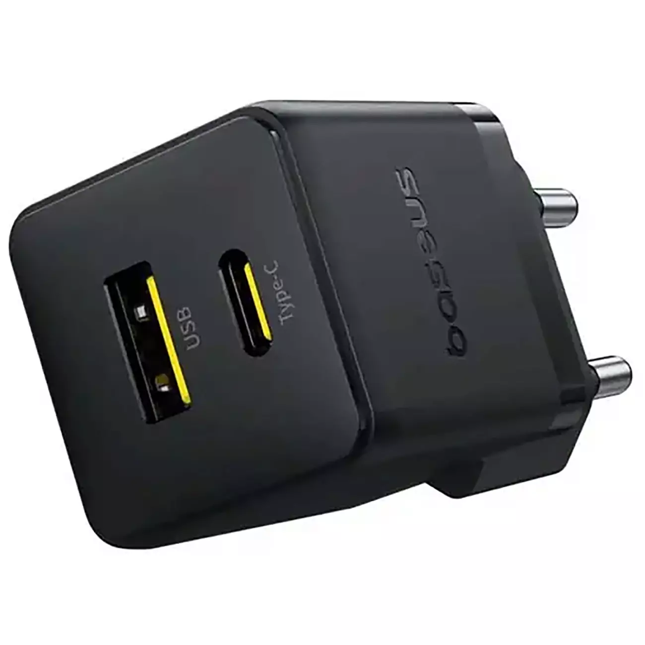 شارژر دیواری 20 وات فست شارژ Type-C و USB بیسوس با کابل دو سر تایپ سی CCZC20UE
