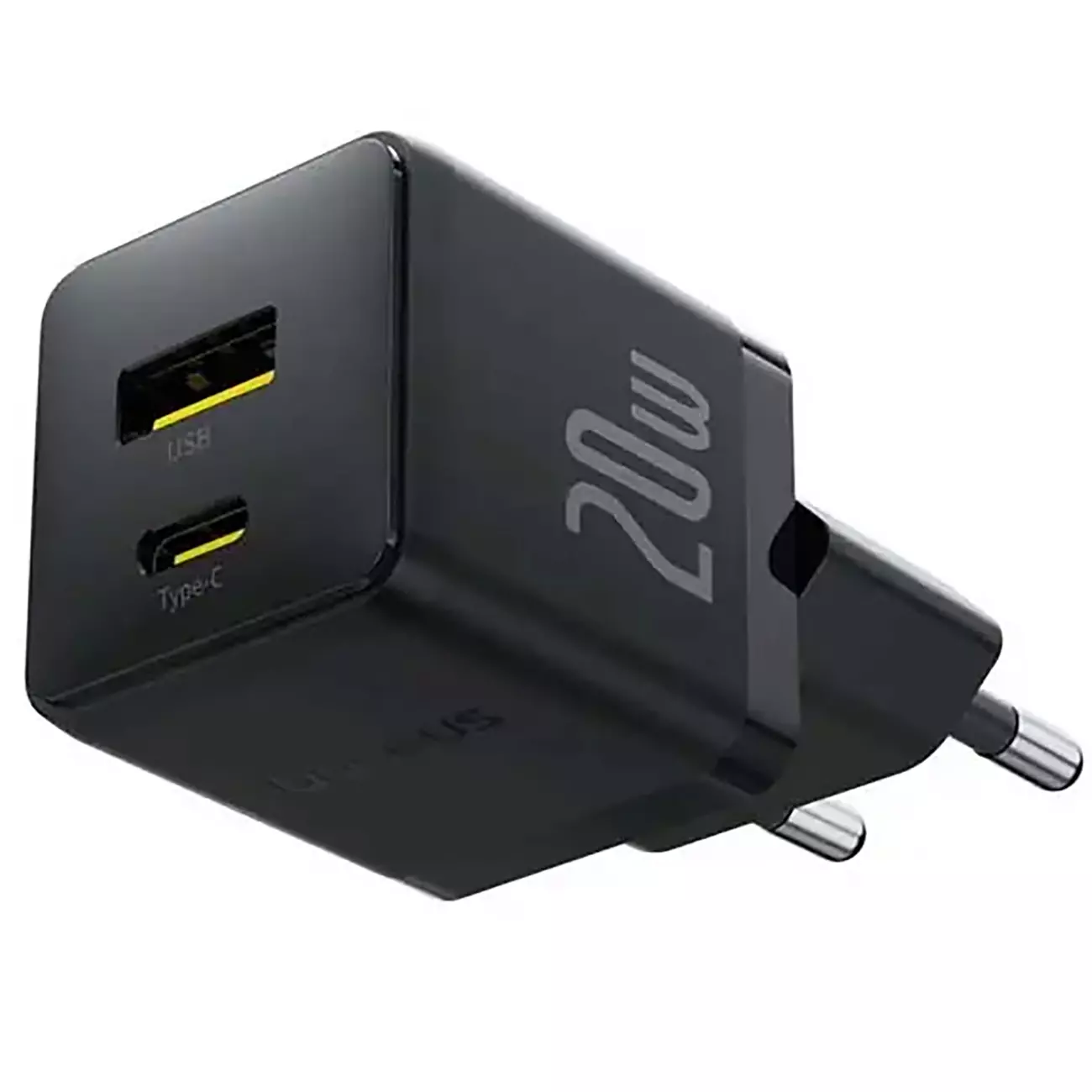 شارژر دیواری 20 وات فست شارژ Type-C و USB بیسوس با کابل دو سر تایپ سی CCZC20UE