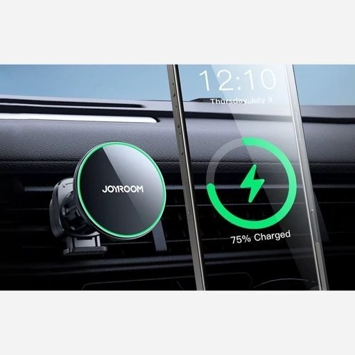 هولدر مگنتی و شارژر وایرلس دریچه کولری جویروم Joyroom Magnetic Wireless Car Charger Holder JR-ZS412
