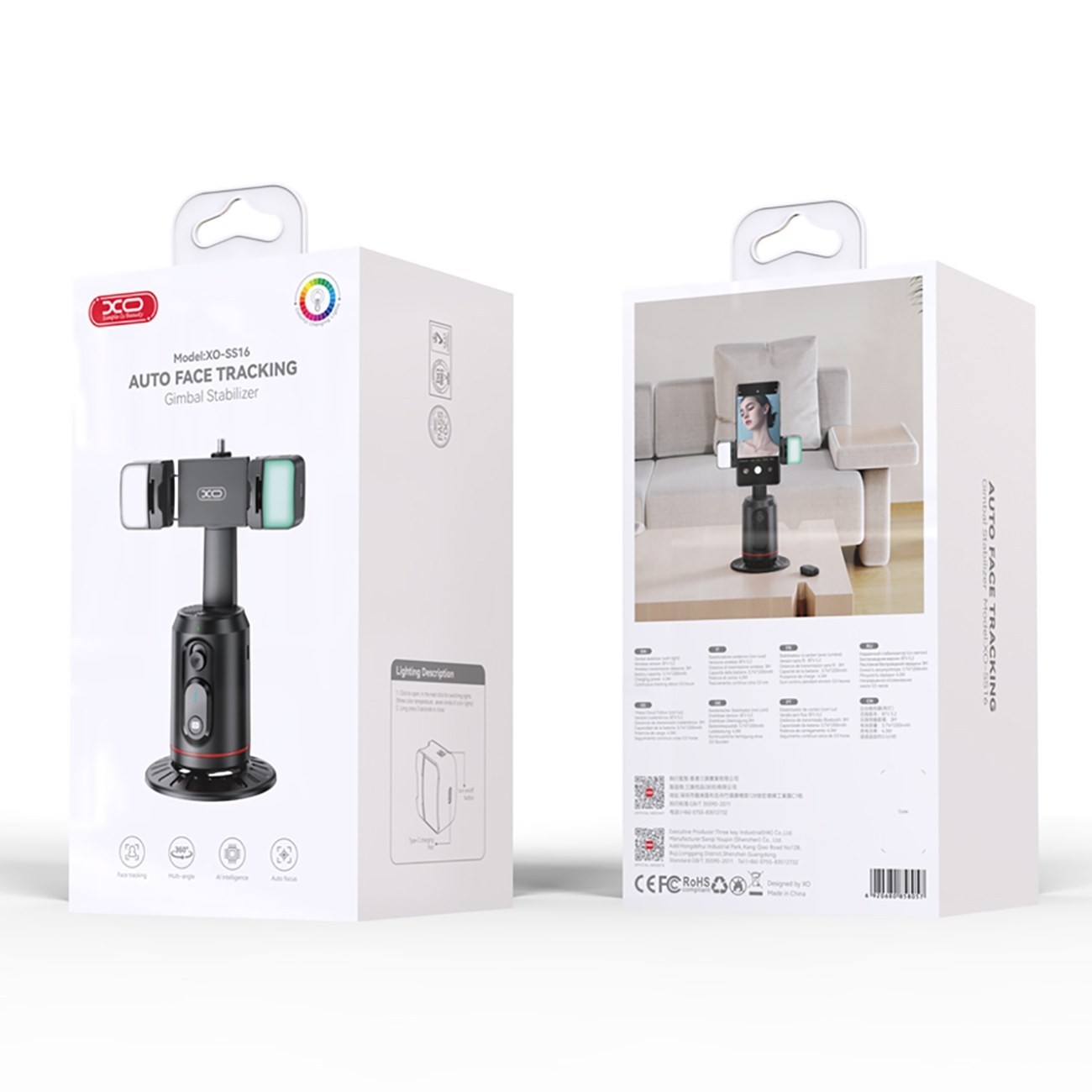 گیمبال رومیزی و ردیاب چهره ایکس او XO Auto Face Tracking Gimbal Stabilizer XO-SS16