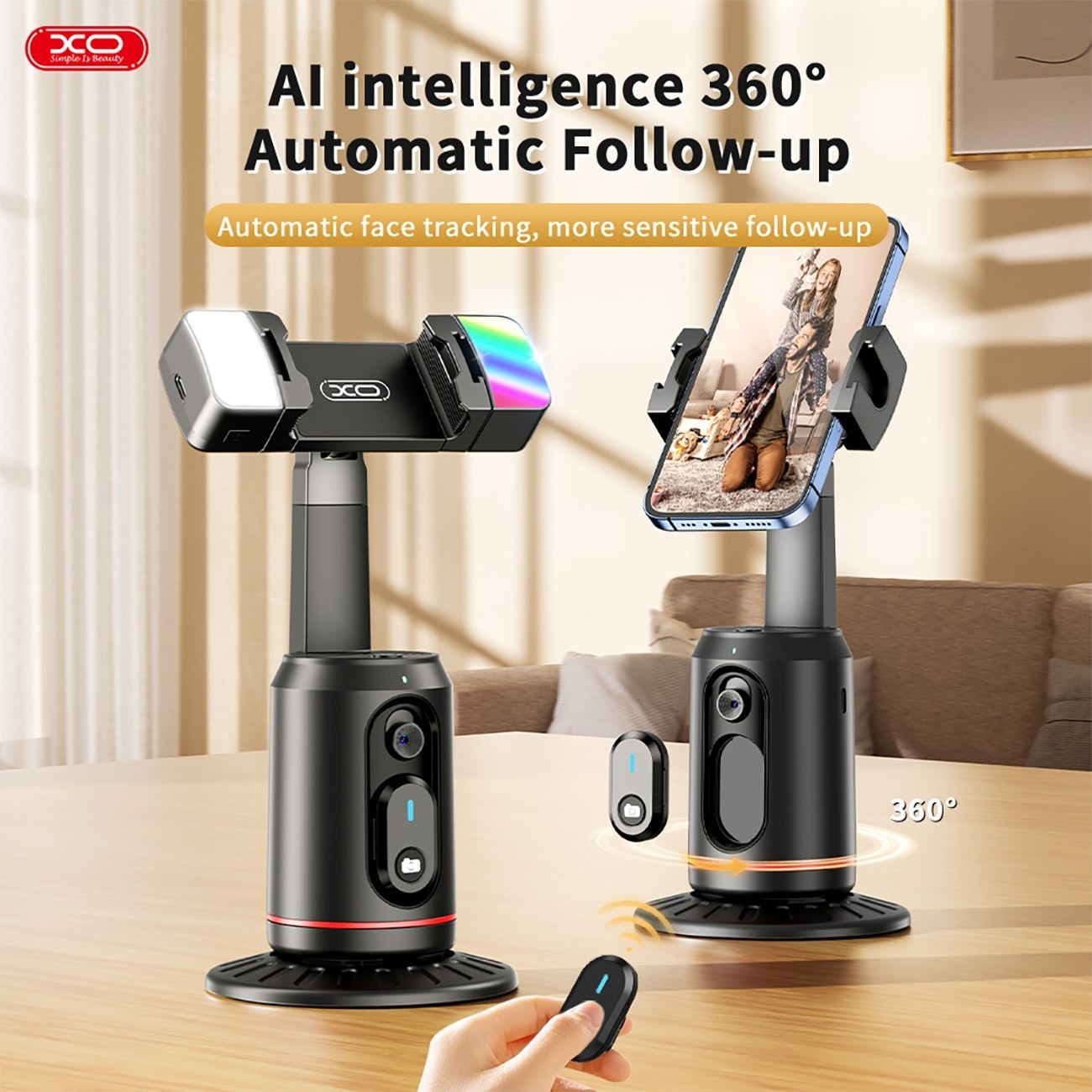 گیمبال رومیزی و ردیاب چهره ایکس او XO Auto Face Tracking Gimbal Stabilizer XO-SS16