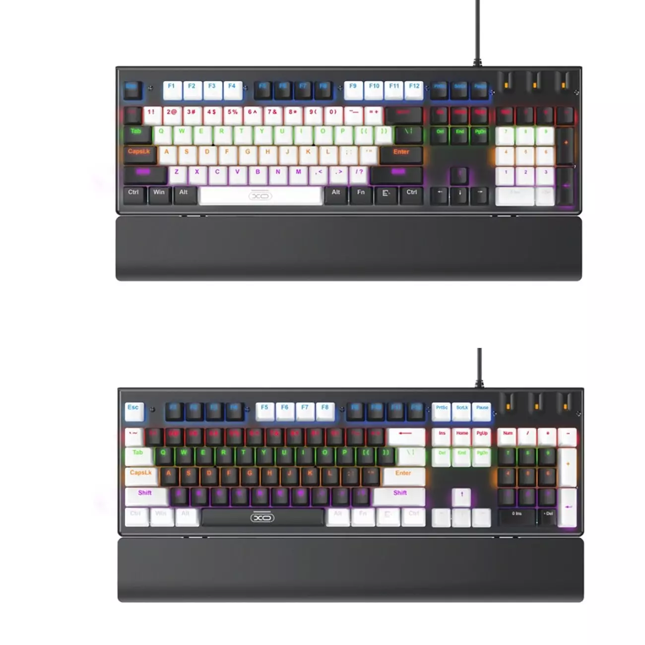 ست گیمینگ موس و کیبورد سیمی با نورپردازی RGB ایکس او KB-06