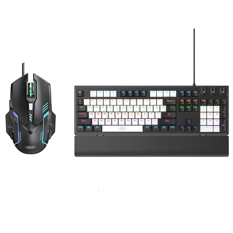 ست گیمینگ موس و کیبورد سیمی با نورپردازی RGB ایکس او KB-06