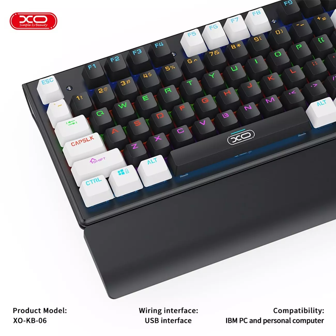 ست گیمینگ موس و کیبورد سیمی با نورپردازی RGB ایکس او KB-06
