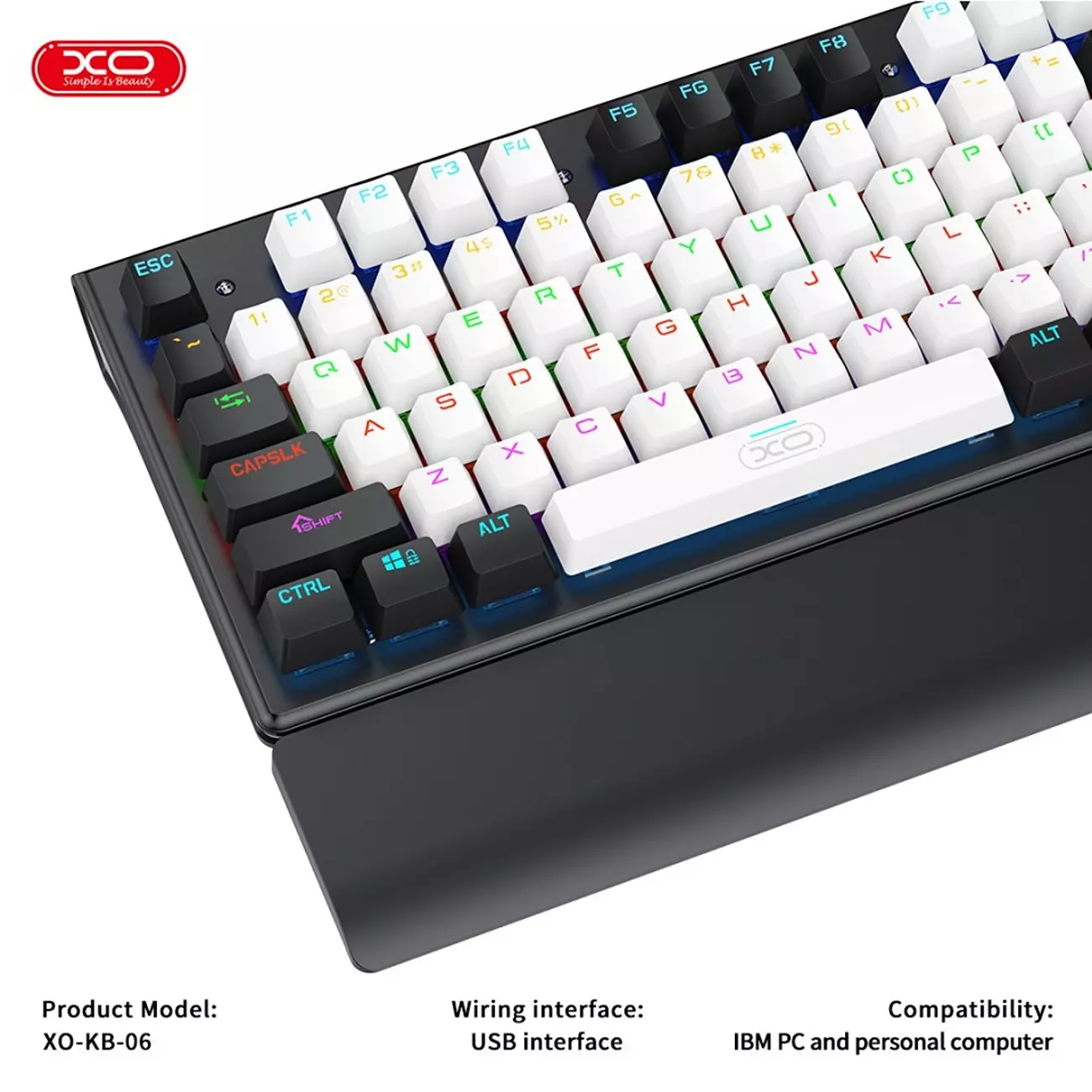 ست گیمینگ موس و کیبورد سیمی با نورپردازی RGB ایکس او KB-06