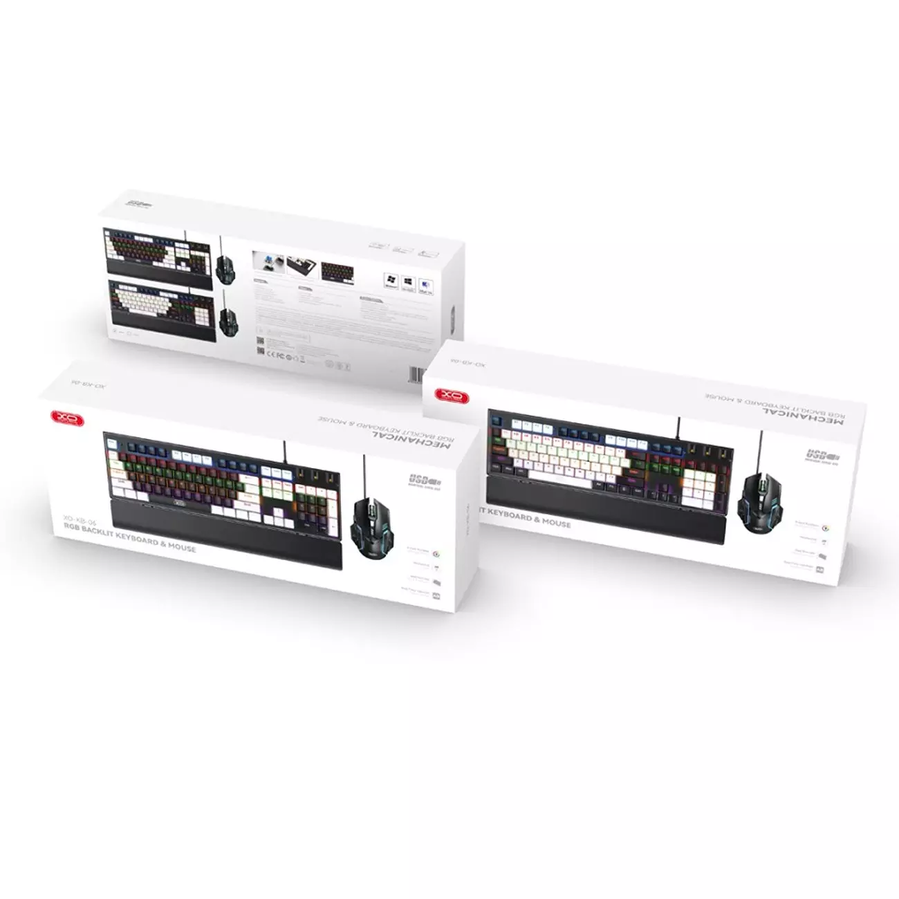 ست گیمینگ موس و کیبورد سیمی با نورپردازی RGB ایکس او KB-06