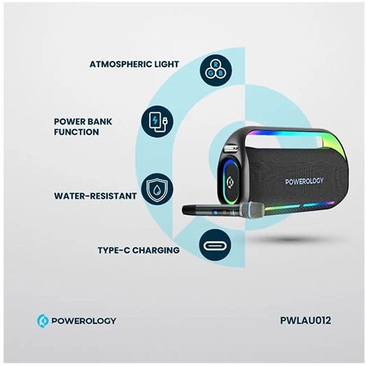 اسپیکر بلوتوثی پاورولوژی Powerology Deep Bass Party Speaker PWLAU012