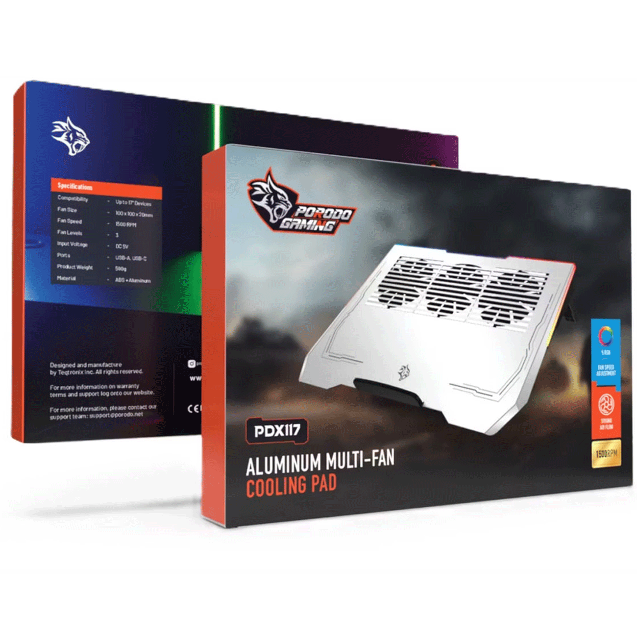 پایه خنک کننده لپ تاپ تا 17 اینچ پورودو PDX117