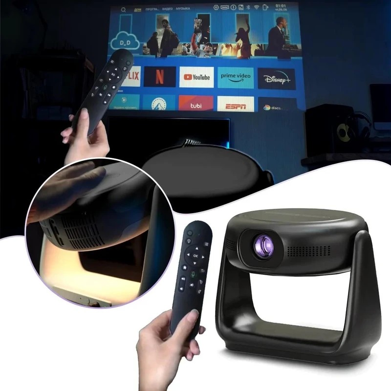 ویدئو پروژکتور شارژی قابل حمل پاورولوژی Powerology Full HD Portable Video Projector PWHDPBNBK