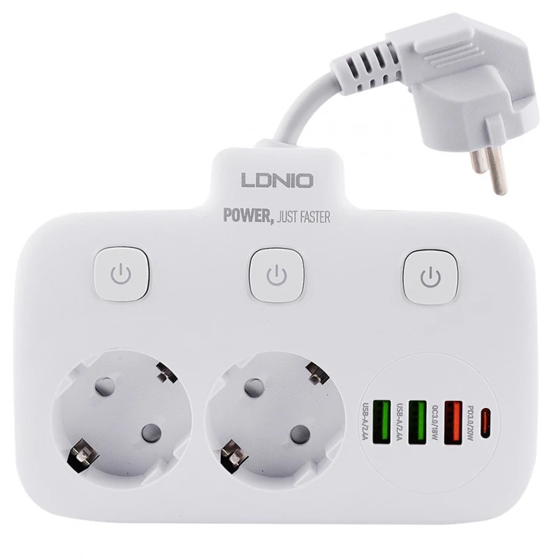 چند راهی برق الدینیو Ldnio 2500W Outlets SE2435