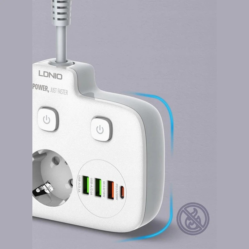 چند راهی برق الدینیو Ldnio 2500W Outlets SE2435