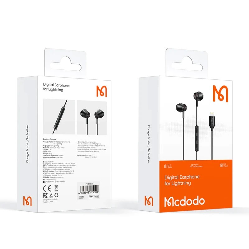 هندزفری سیمی لایتنینگ مک دودو Mcdodo HP-4080
