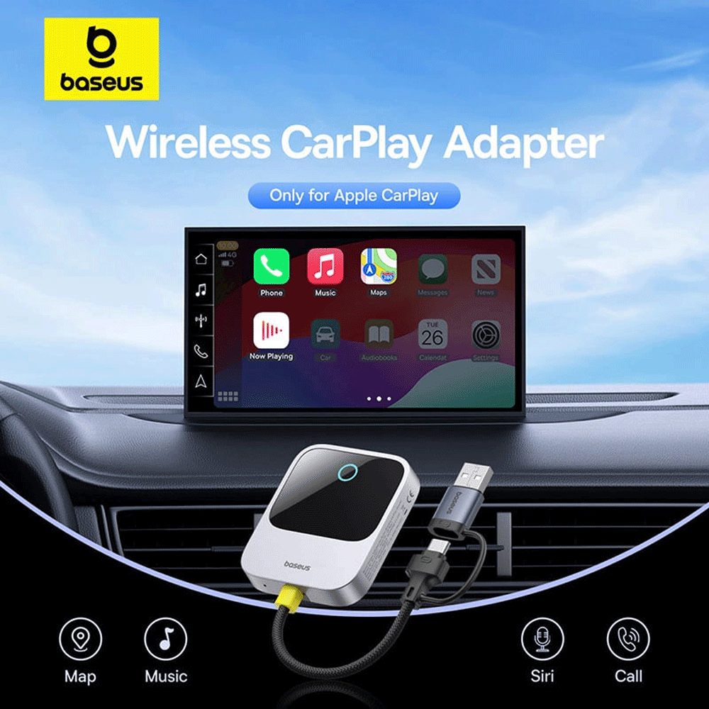 دانگل بلوتوث CarPlay خودرو بیسوس C10745100813-00 BS-CG027
