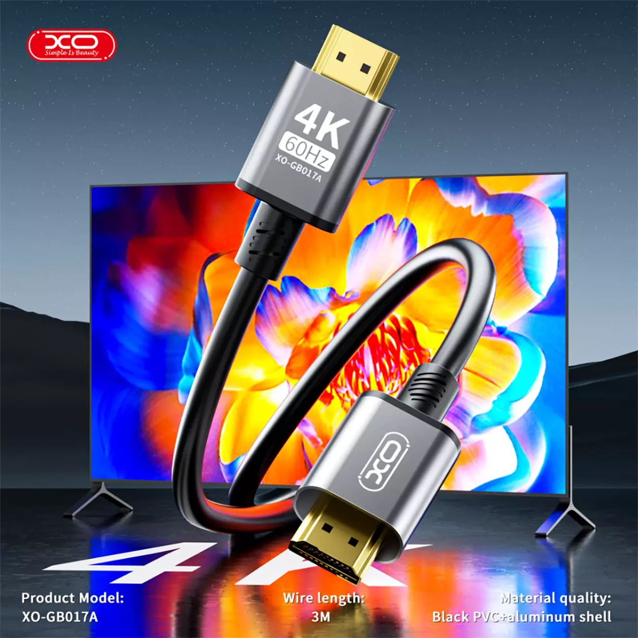 کابل اچ دی ام آی 3 متری ایکس او GB017A
