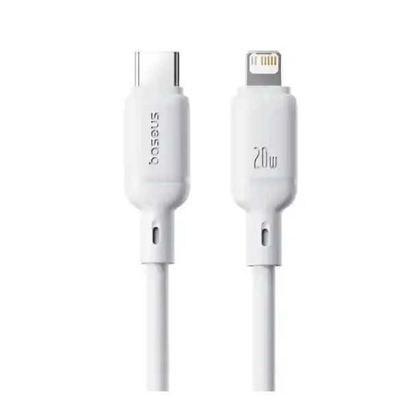 کابل شارژ لایتنینگ به تایپ سی یک متر بیسوس Baseus Silky Series 1m 20W USB-C to lightning CB000116