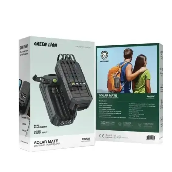 پاور بانک خورشیدی 20000 گرین لاین Green Lion Solar Mate Power Bank GNSOLM20PBK