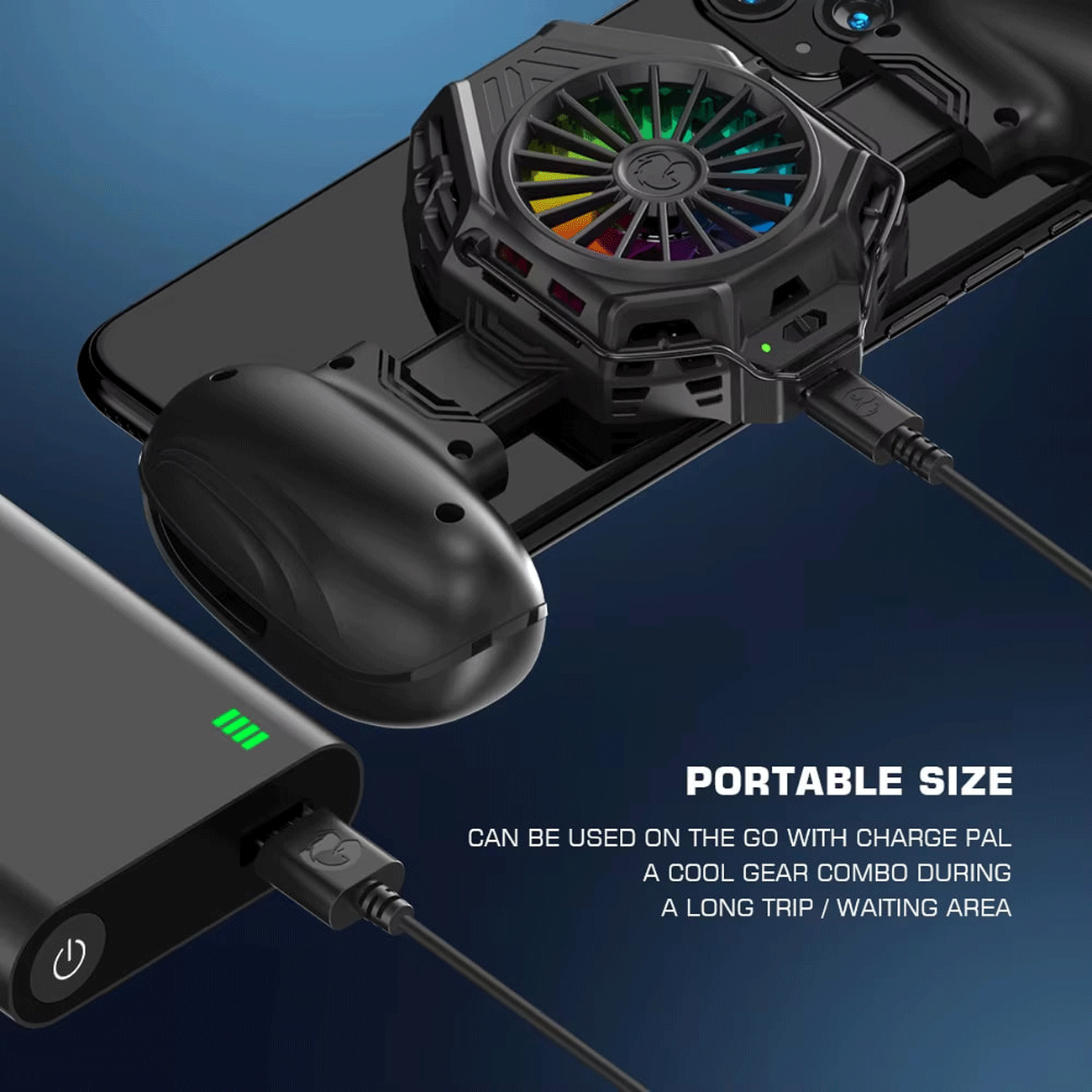 دسته بازی موبایل خنک‌کننده برای اندروید و iPhone گیمسر F8 Pro Snowgon