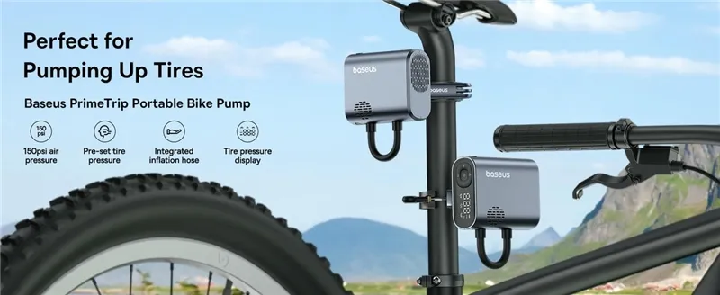 پمپ باد دوچرخه و موتور بیسوس Baseus PrimeTrip Portable Bike Pump BS-CG023