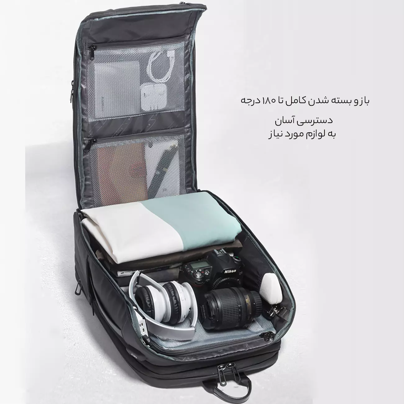کوله پشتی مسافرتی لپ تاپ 15.6 اینچ با پورت USB و ظرفیت 54 لیتر بنج BANGE 22005D