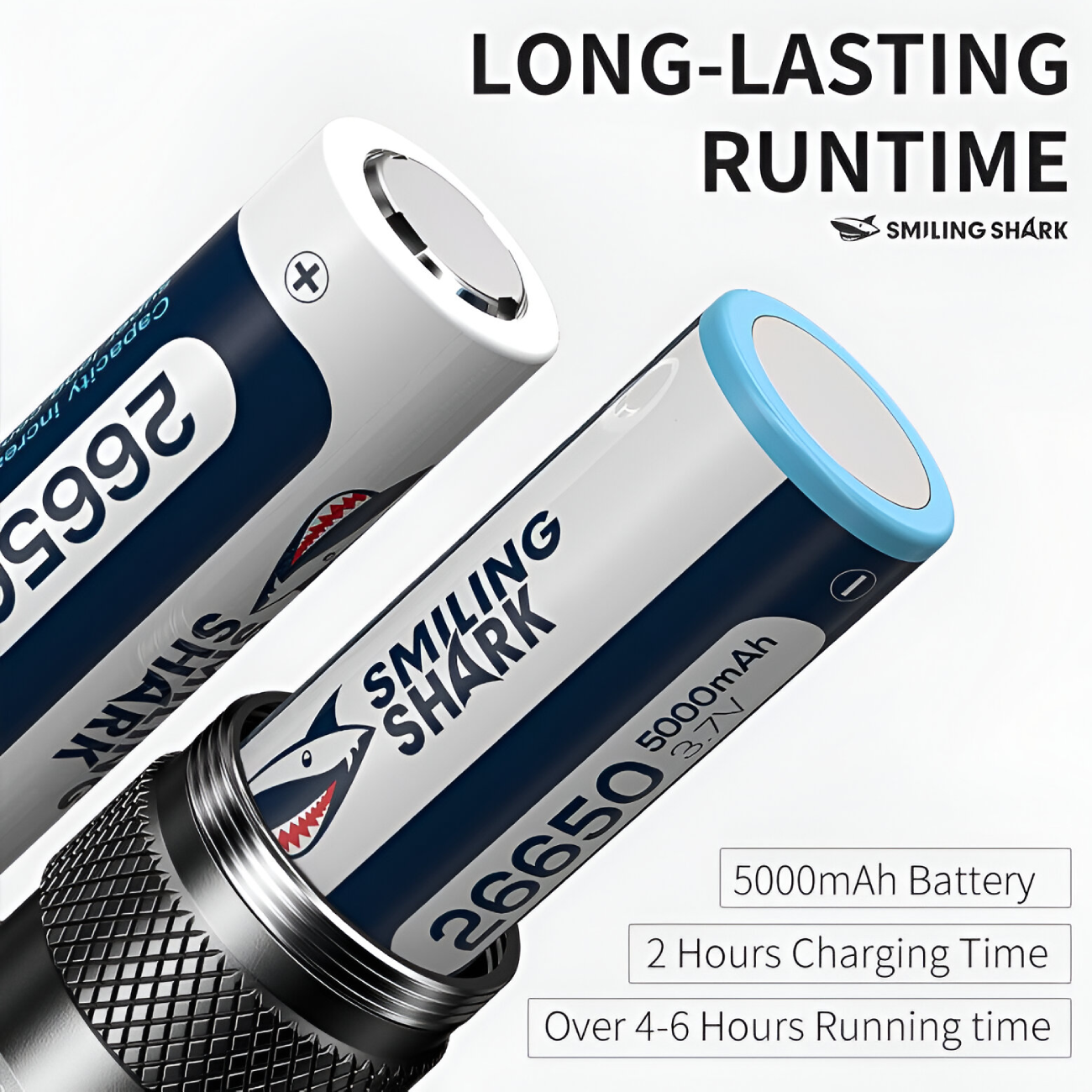 چراغ قوه دیجیتالی شارژی ضدآب و پاوربانک اسمایلینگ شارک SD-7005